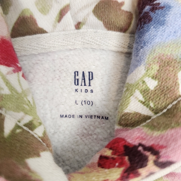 GAP Sweat Suit Girls L 10 Floral Matching Set Cropped Hoodie Jogger Sweatpants - Picture 4 of 12